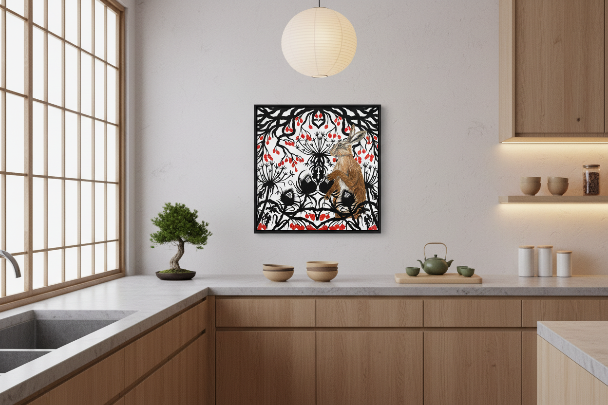 Winter Hare Stretched Canvas