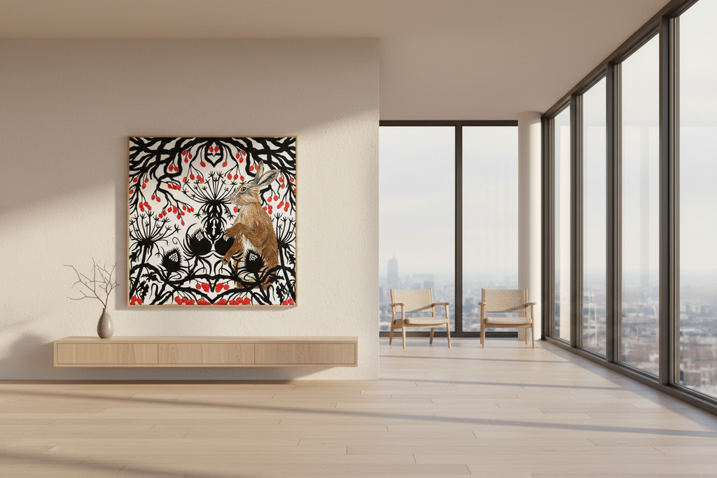 Winter Hare Stretched Canvas