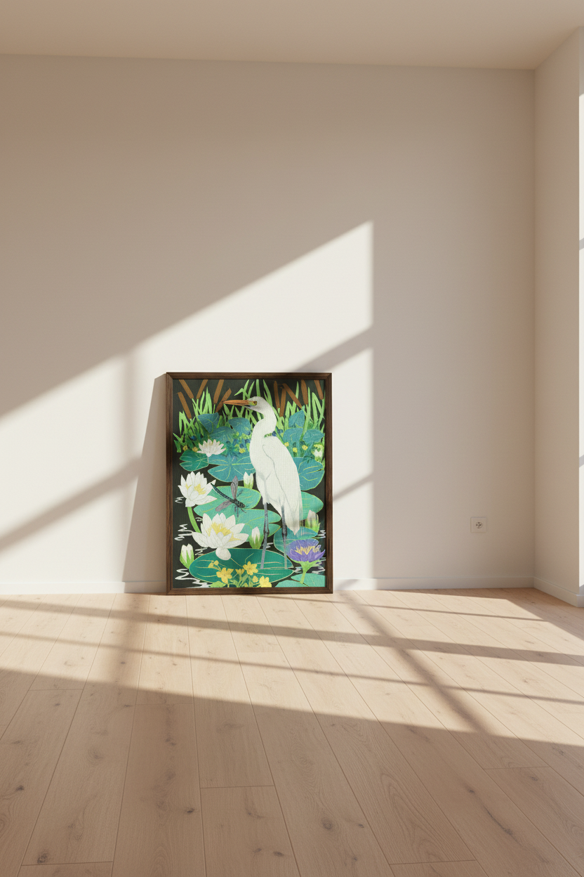 The Great Egret Framed Canvas
